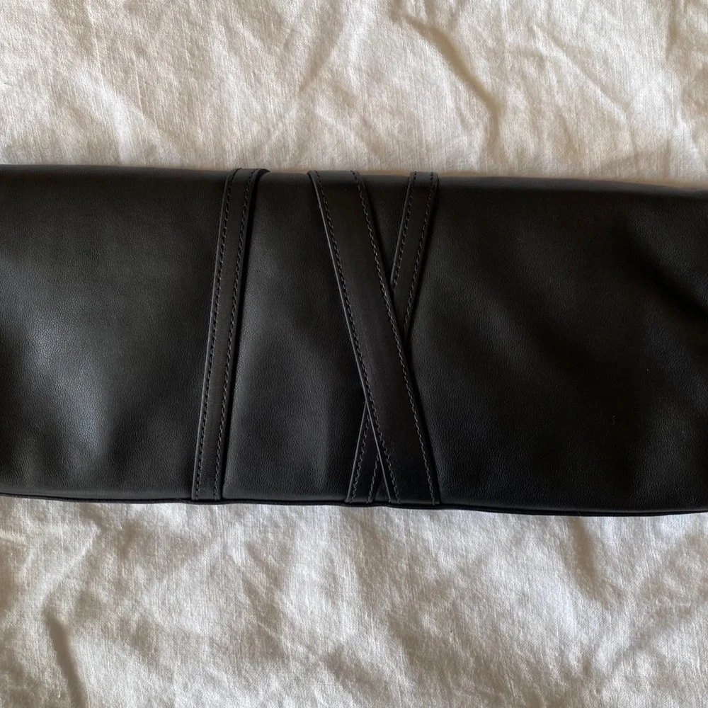 Coach Clutch/Wristlet Black Leather with Silver tone Buckle Detail - Picture 8 of 9
